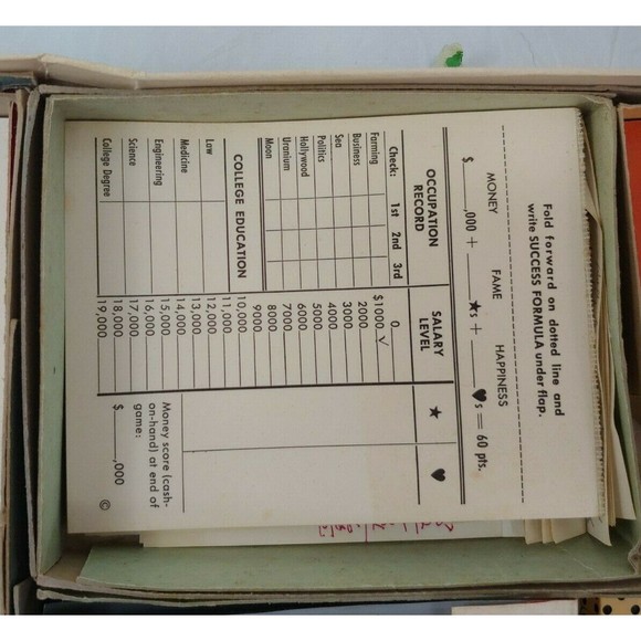 Vtg Parker Brothers Careers Board Game Of Options With Box 1958 - Picture 6 of 12
